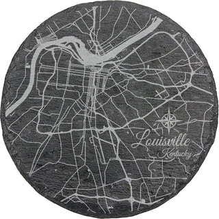 Louisville, Kentucky Round Slate Coaster