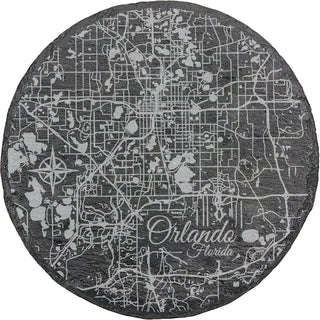Orlando, Florida Round Slate Coaster