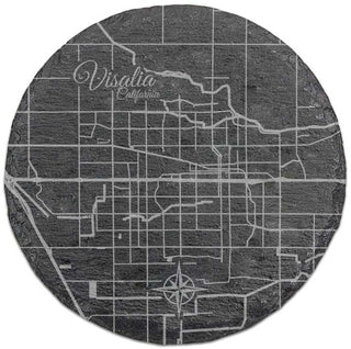 Visalia, California Round Slate Coaster