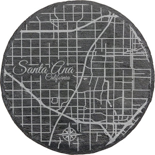 Santa Ana, California Round Slate Coaster