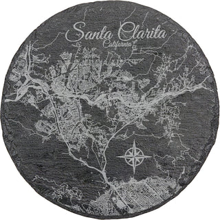 Santa Clarita, California Round Slate Coaster