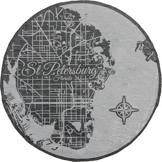 St. Petersburg, Florida Round Slate Coaster