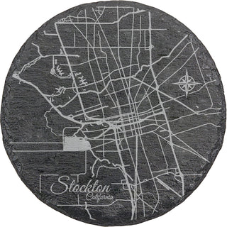 Stockton, California Round Slate Coaster
