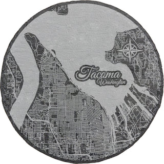 Tacoma, Washington Round Slate Coaster