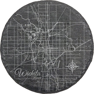 Wichita, Kansas Round Slate Coaster