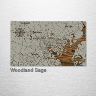 Baltimore, Maryland Whimsical Map - Fire & Pine