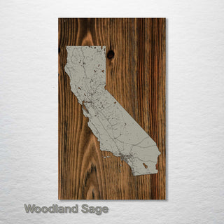 California Isolated Map - Fire & Pine