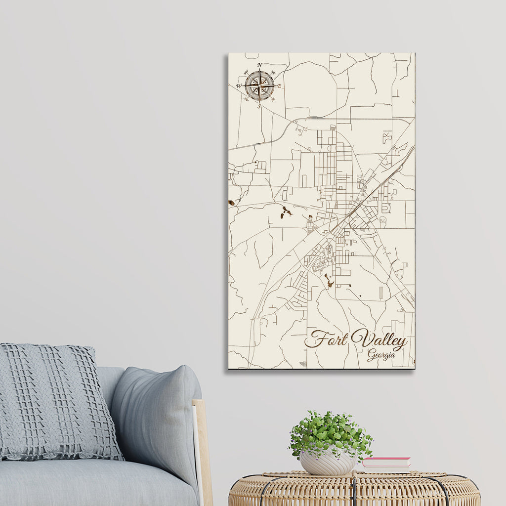 Fort Valley, Georgia Street Map – Fire &amp; Pine