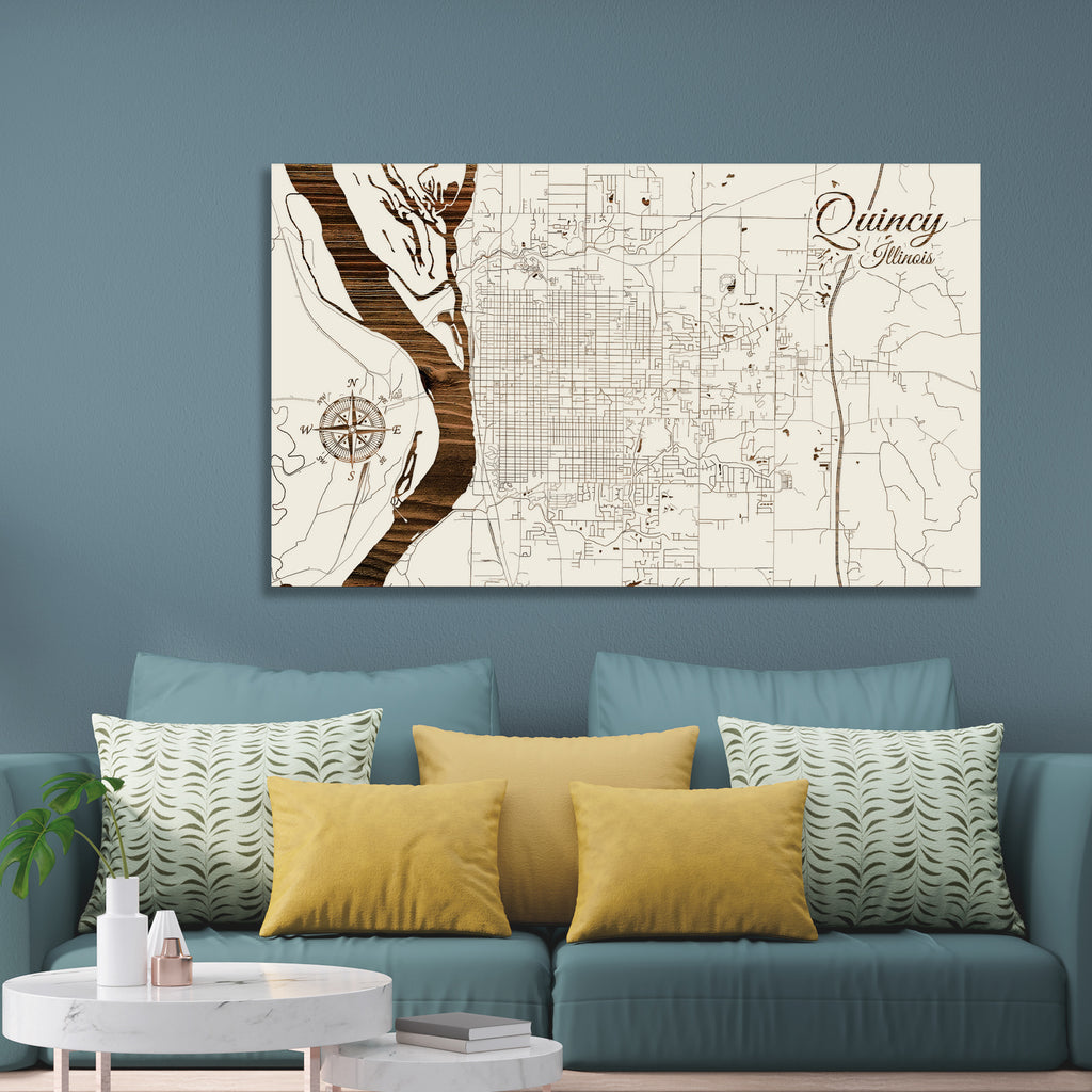 Quincy, Illinois Street Map Fire & Pine