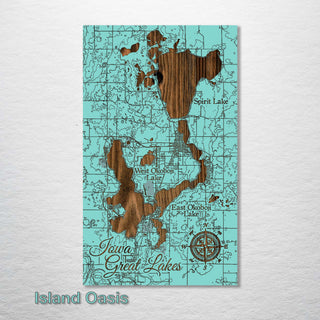 Iowa Great Lakes Map - Fire & Pine