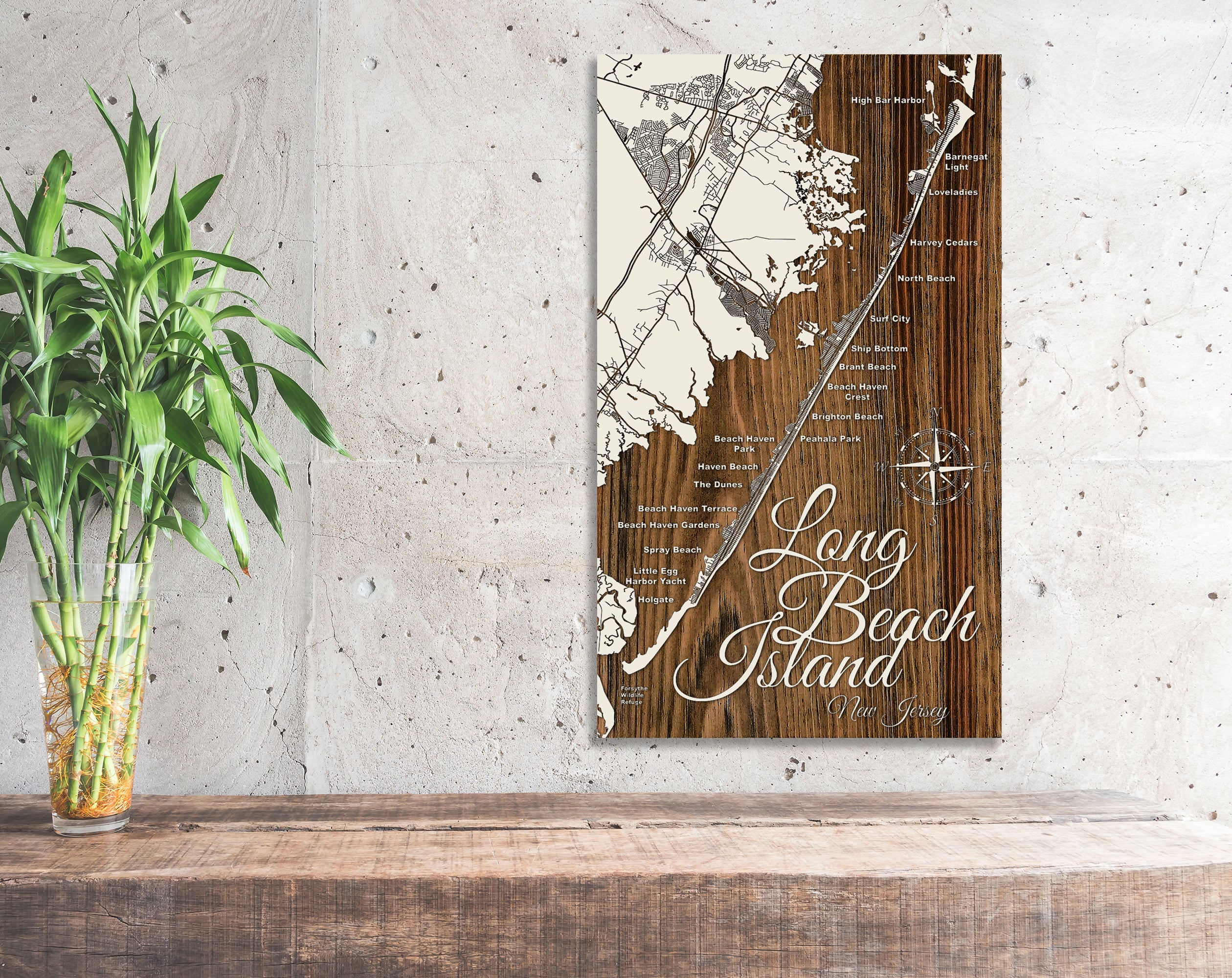 Long Beach Island, New Jersey Whimsical Map – Fire & Pine
