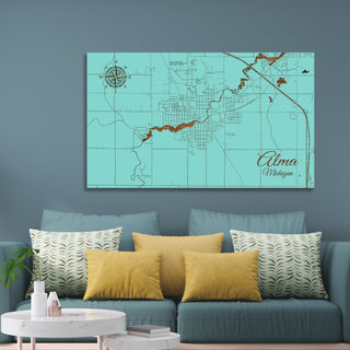 Alma, Michigan Street Map