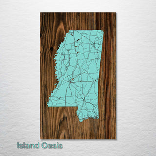 Mississippi Isolated Map - Fire & Pine