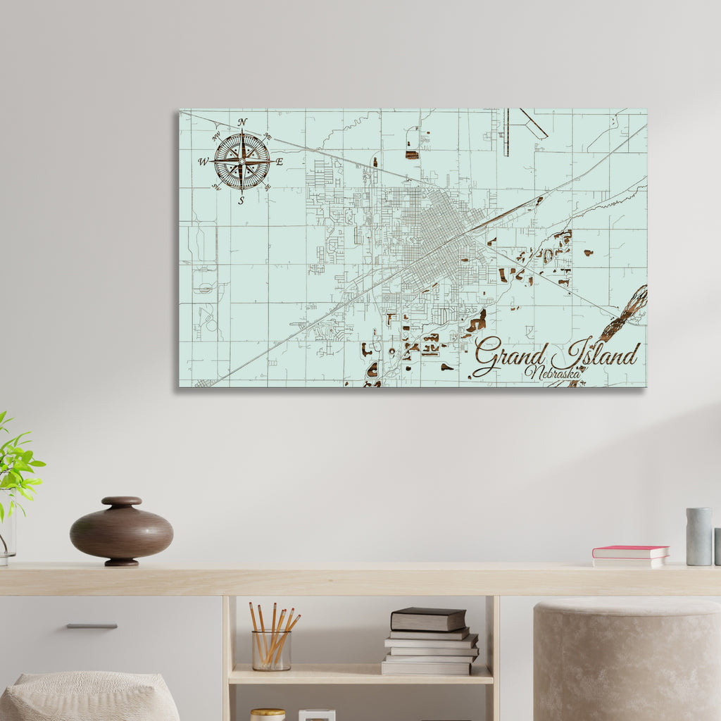 Grand Island, Nebraska Street Map – Fire & Pine