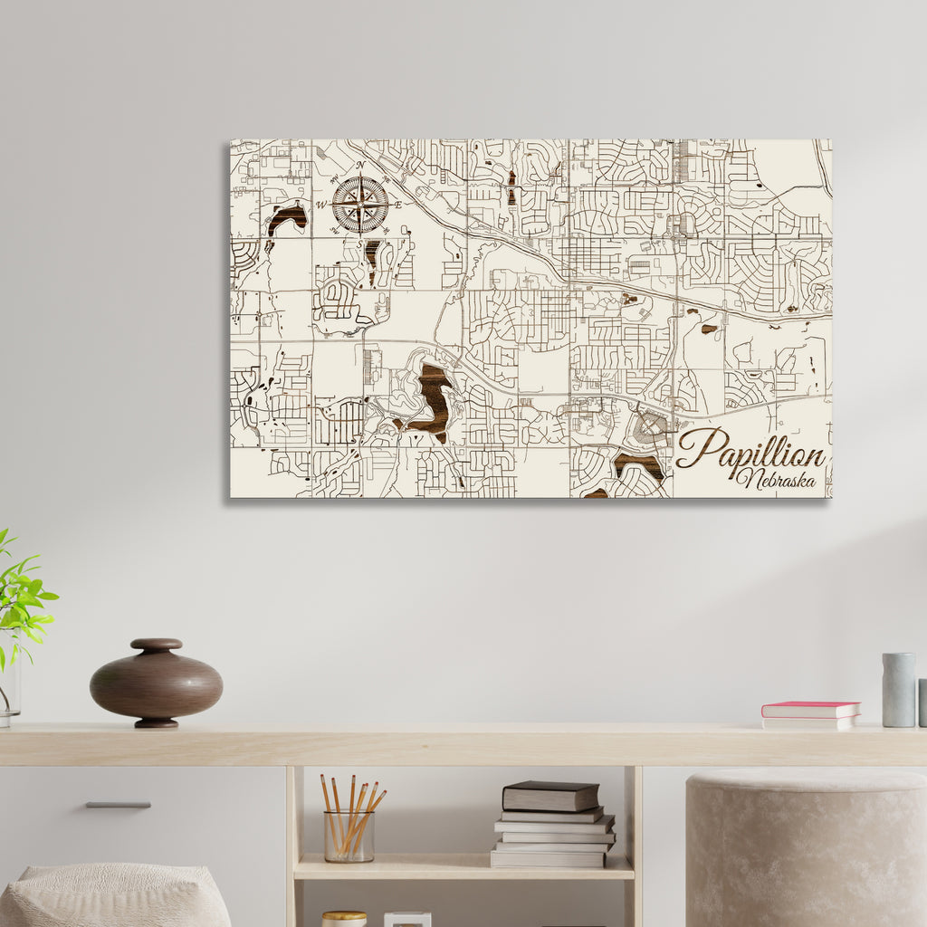 Papillion, Nebraska Street Map Fire & Pine