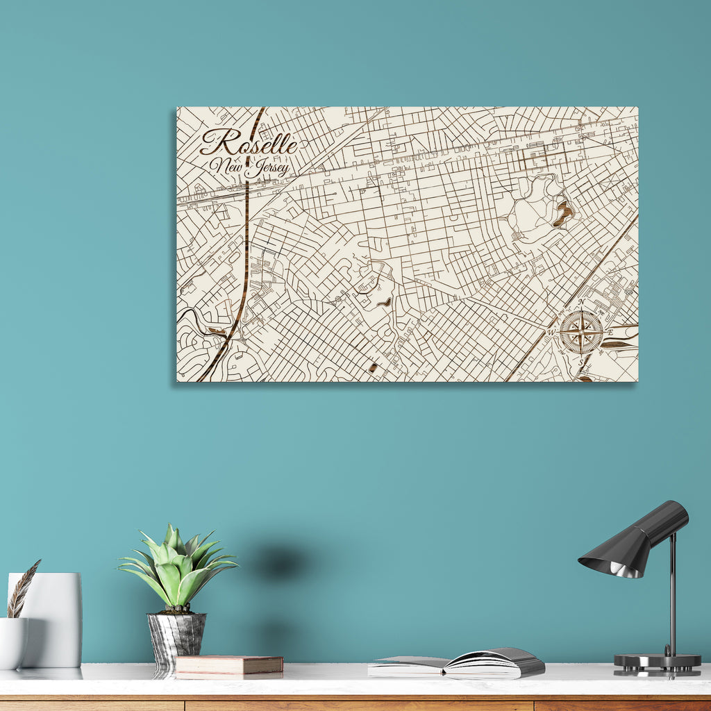 Roselle, New Jersey Street Map Fire & Pine