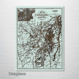 New York Wilderness and the Adirondacks 1879 Map - Fire & Pine
