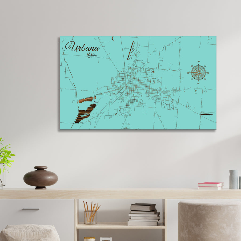 Urbana, Ohio Street Map – Fire &amp; Pine