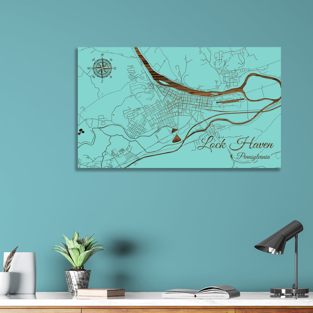 Lock Haven, Pennsylvania Street Map Fire & Pine