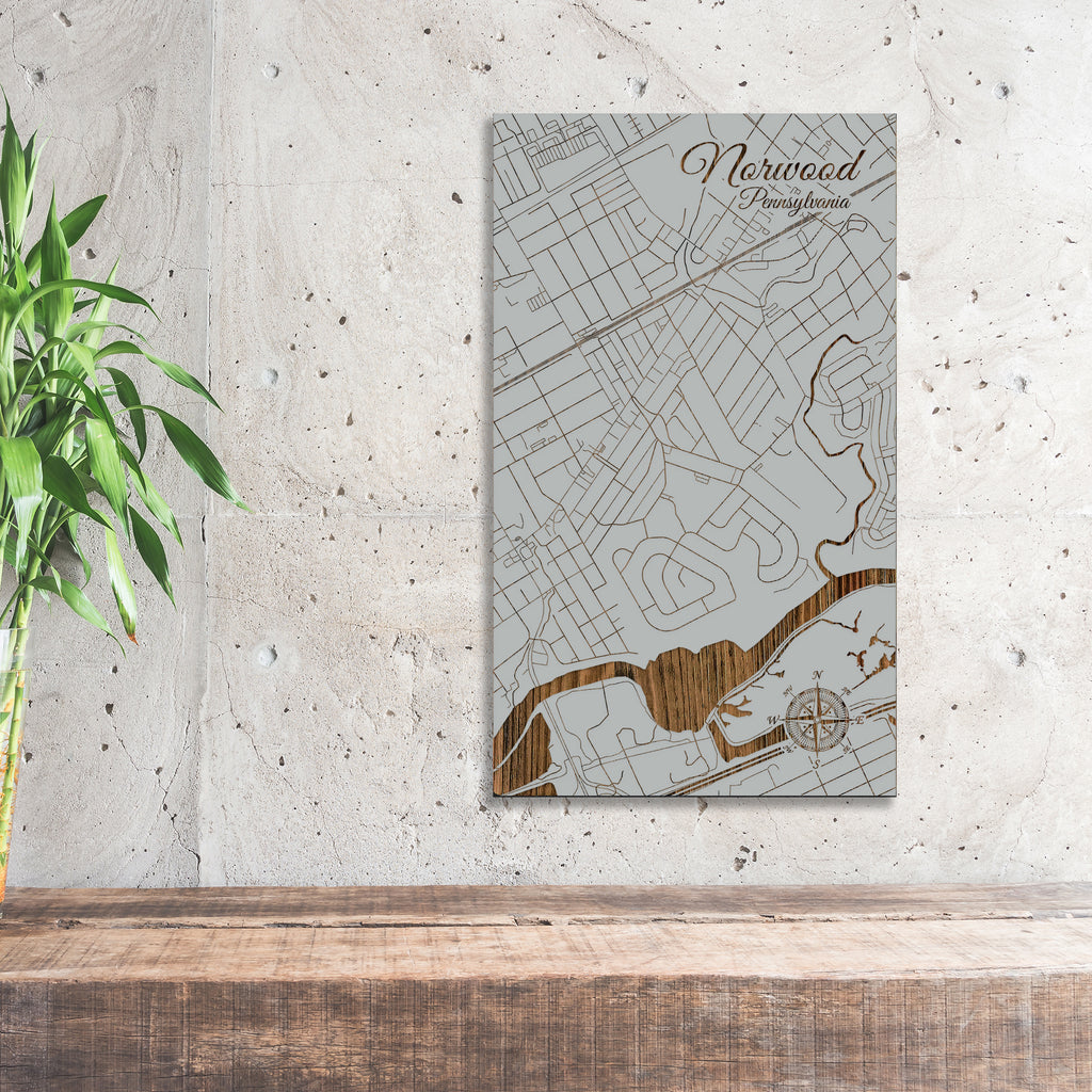 Norwood, Pennsylvania Street Map Fire & Pine