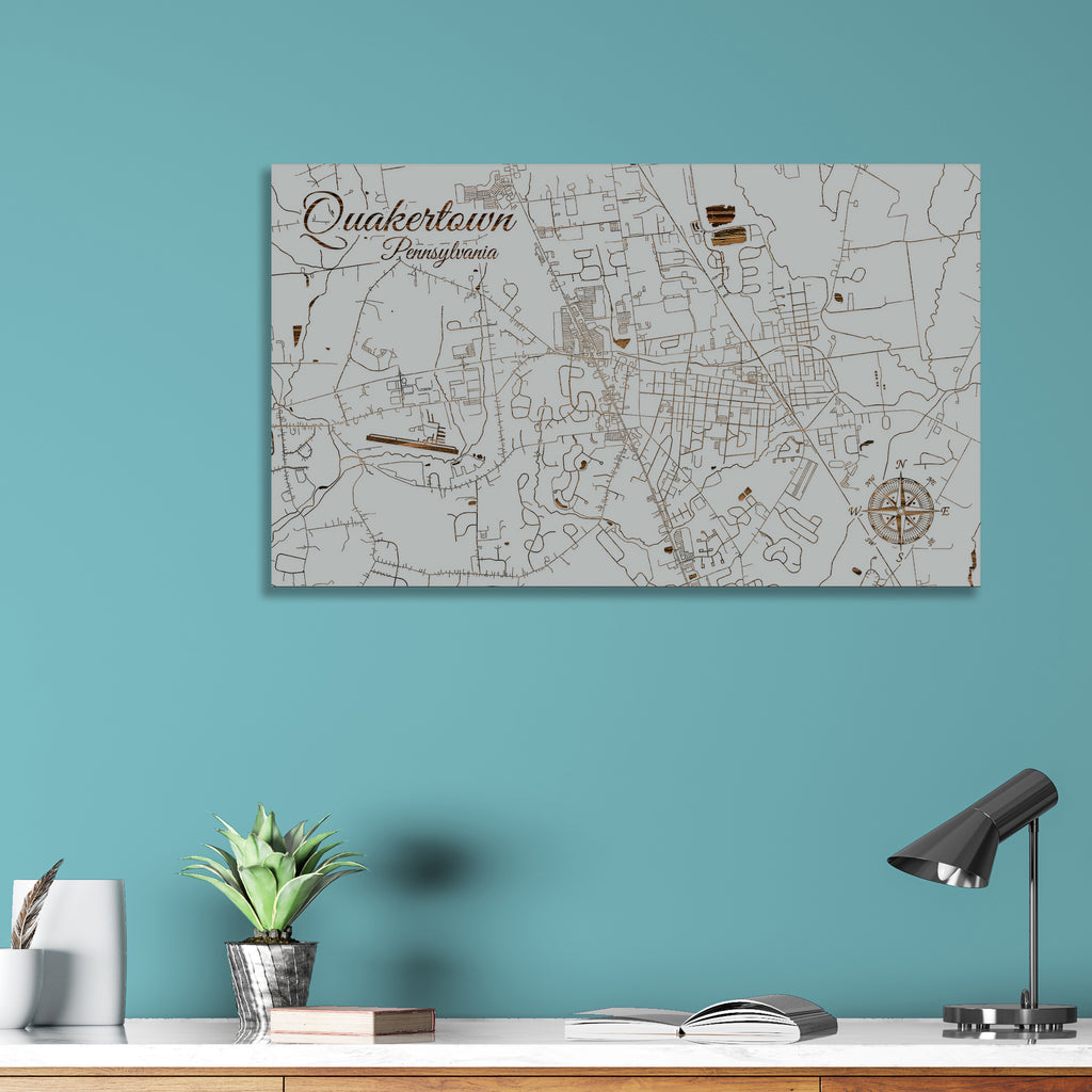 Quakertown, Pennsylvania Street Map Fire & Pine