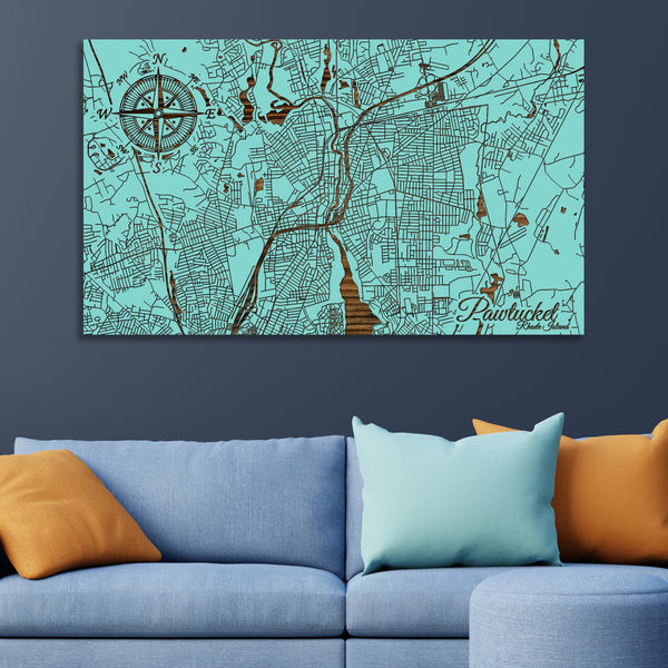 Pawtucket, Rhode Island Street Map Fire & Pine