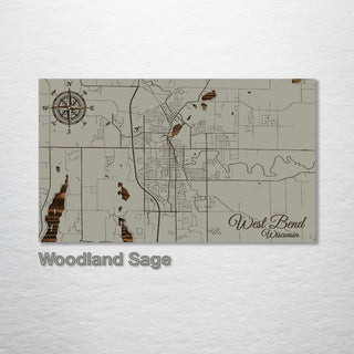 West Bend, Wisconsin Street Map - Fire & Pine