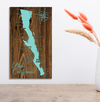 Baja California, Mexico Whimsical Map - Fire & Pine