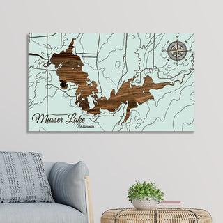 Musser Lake, Wisconsin Map - Fire & Pine