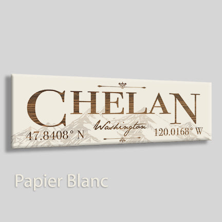 FP0884 - Chelan, Washington Mountains Engraved Stick (Standard)