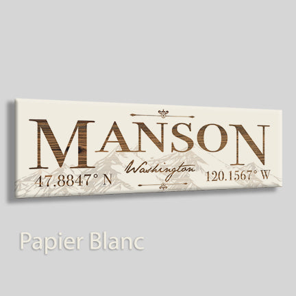 FP0884 - Manson, Washington Mountains Engraved Stick (Standard)