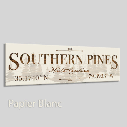 FP1449 - Southern Pines Treeline, North Carolina Engraved Stick (Standard)