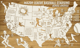 Exclusive - Baseball Stadium Tour Update 3 Engraved Wood Wall Map