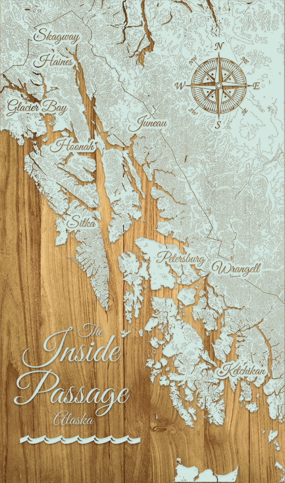 FP0706 - Inside Passage, AK Engraved Map (Bronze)