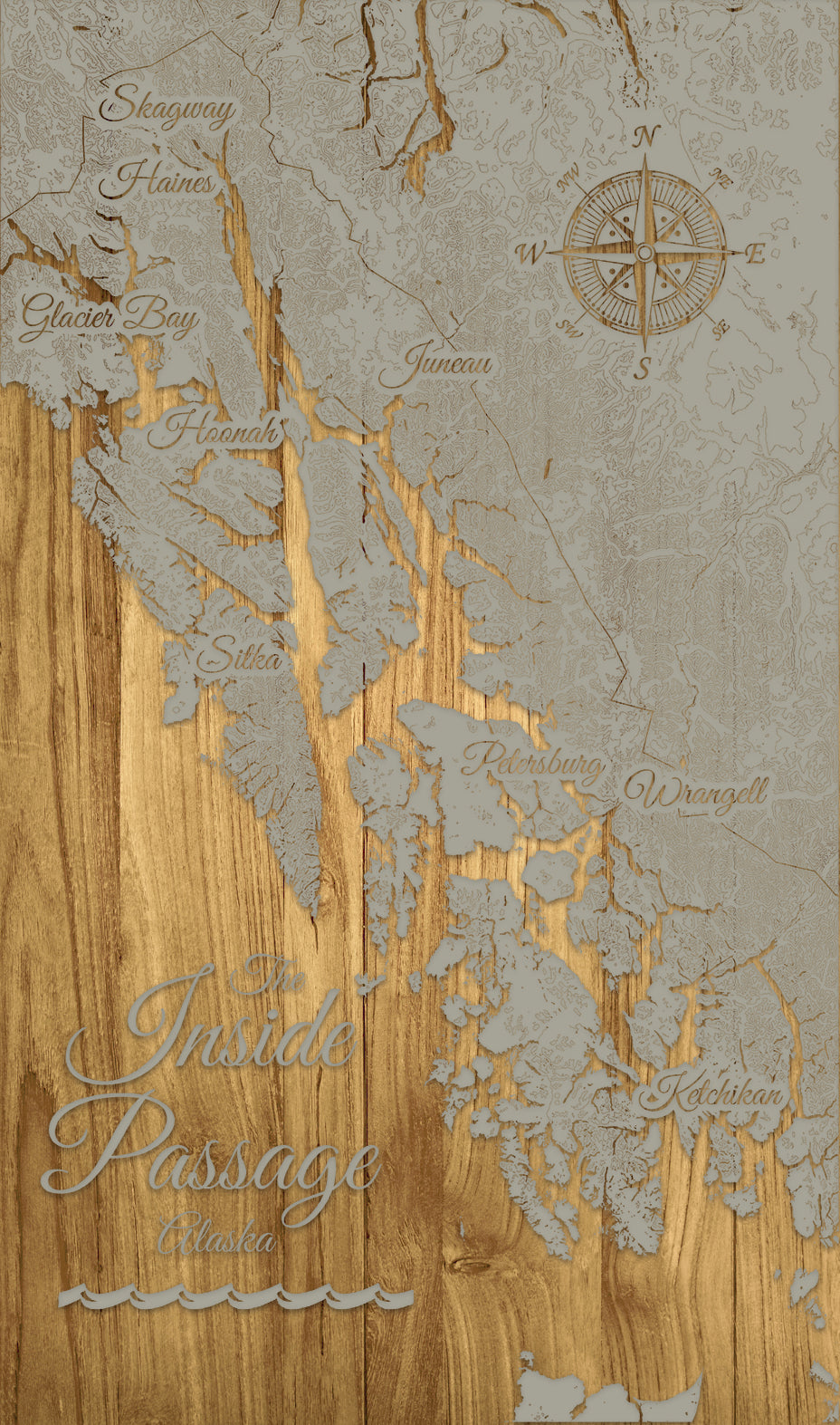 FP0706 - Inside Passage, AK Engraved Map (Bronze)