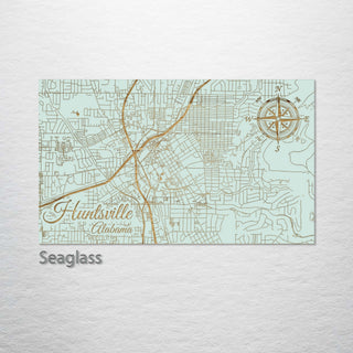 Huntsville, Alabama Engraved Map (Stilver)