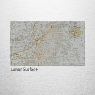 Huntsville, Alabama Engraved Map (Stilver)