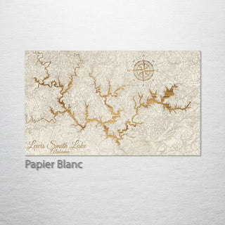 Lewis Smith Lake, AL Engraved Map