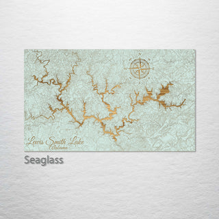 Lewis Smith Lake, AL Engraved Map