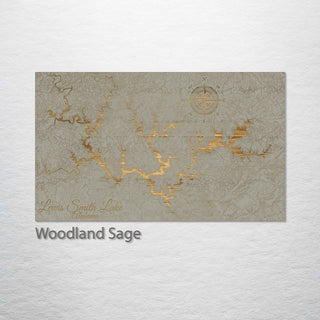 Lewis Smith Lake, AL Engraved Map