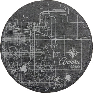 Aurora, Colorado Round Slate Coaster