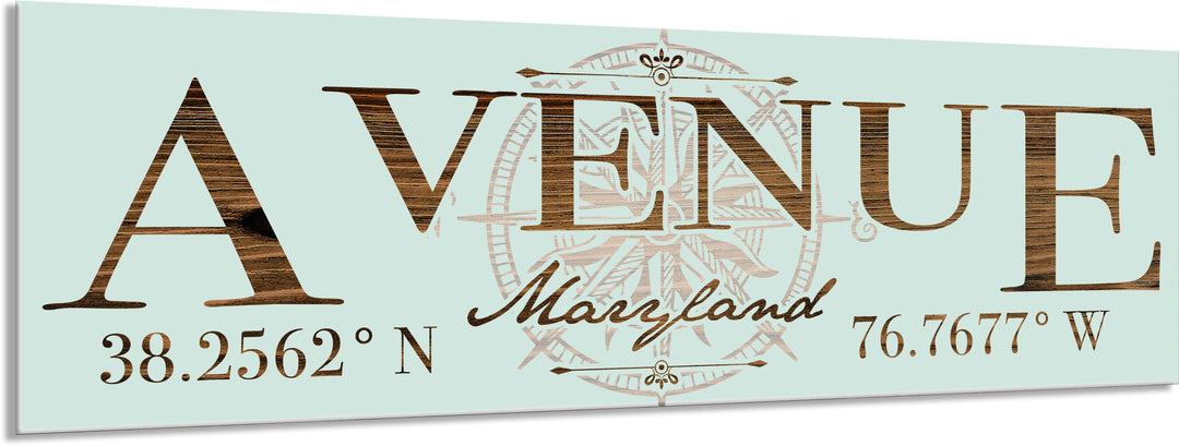 FP1354 - Avenue, MD Compass Engraved Stick (Bronze)