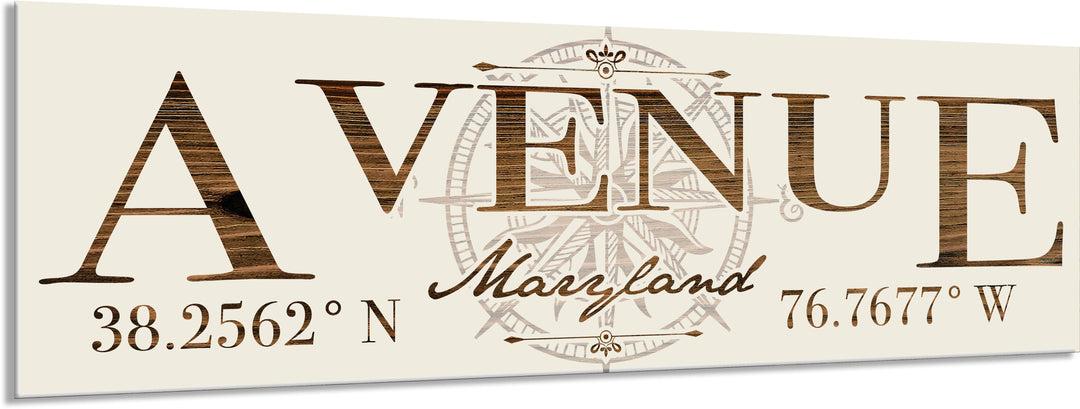 FP1354 - Avenue, MD Compass Engraved Stick (Bronze)