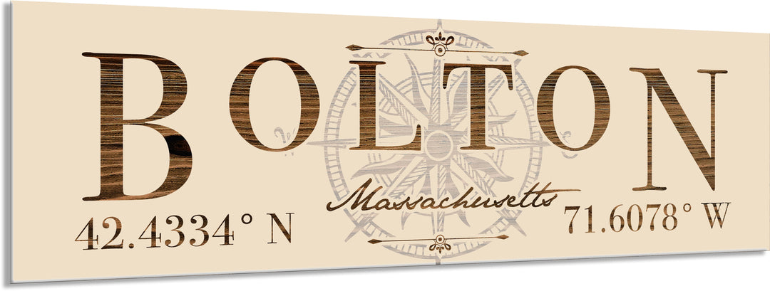 FP1039 - Bolton, MA Stick w/ Compass Engraved Stick (Standard)
