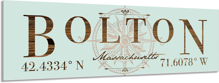 FP1039 - Bolton, MA Stick w/ Compass Engraved Stick (Standard)