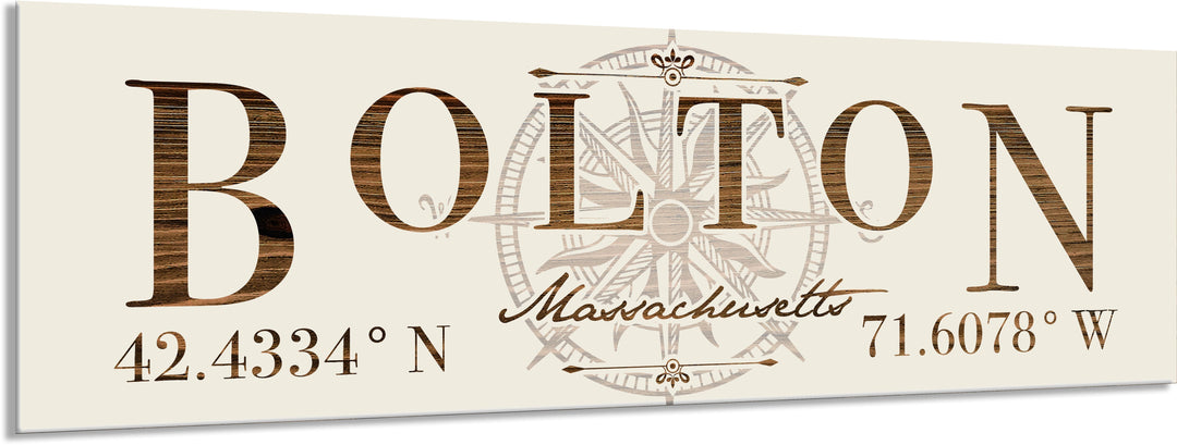 FP1039 - Bolton, MA Stick w/ Compass Engraved Stick (Standard)