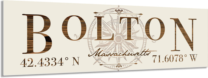 FP1039 - Bolton, MA Stick w/ Compass Engraved Stick (Standard)