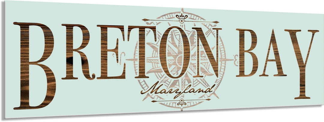 FP1354 - Breton Bay, MD Compass Engraved Stick (Bronze)