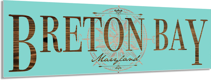 FP1354 - Breton Bay, MD Compass Engraved Stick (Bronze)