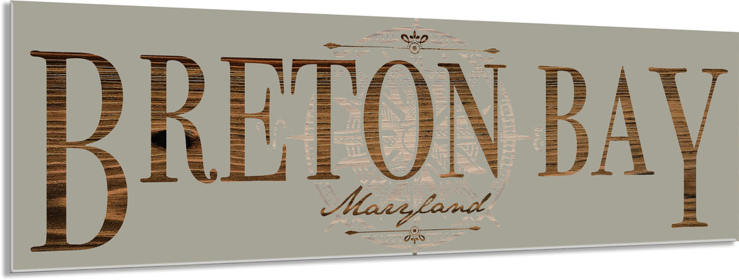 FP1354 - Breton Bay, MD Compass Engraved Stick (Bronze)